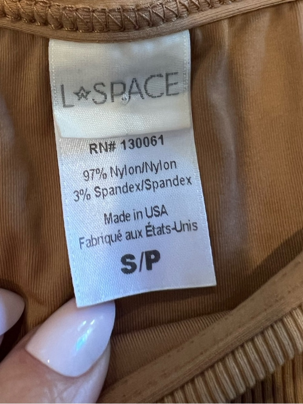 l*space Olive Ribbed Tie-Side Bikini - Picture 3 of 3